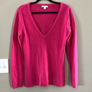 Hot Pink V-Neck Sweater